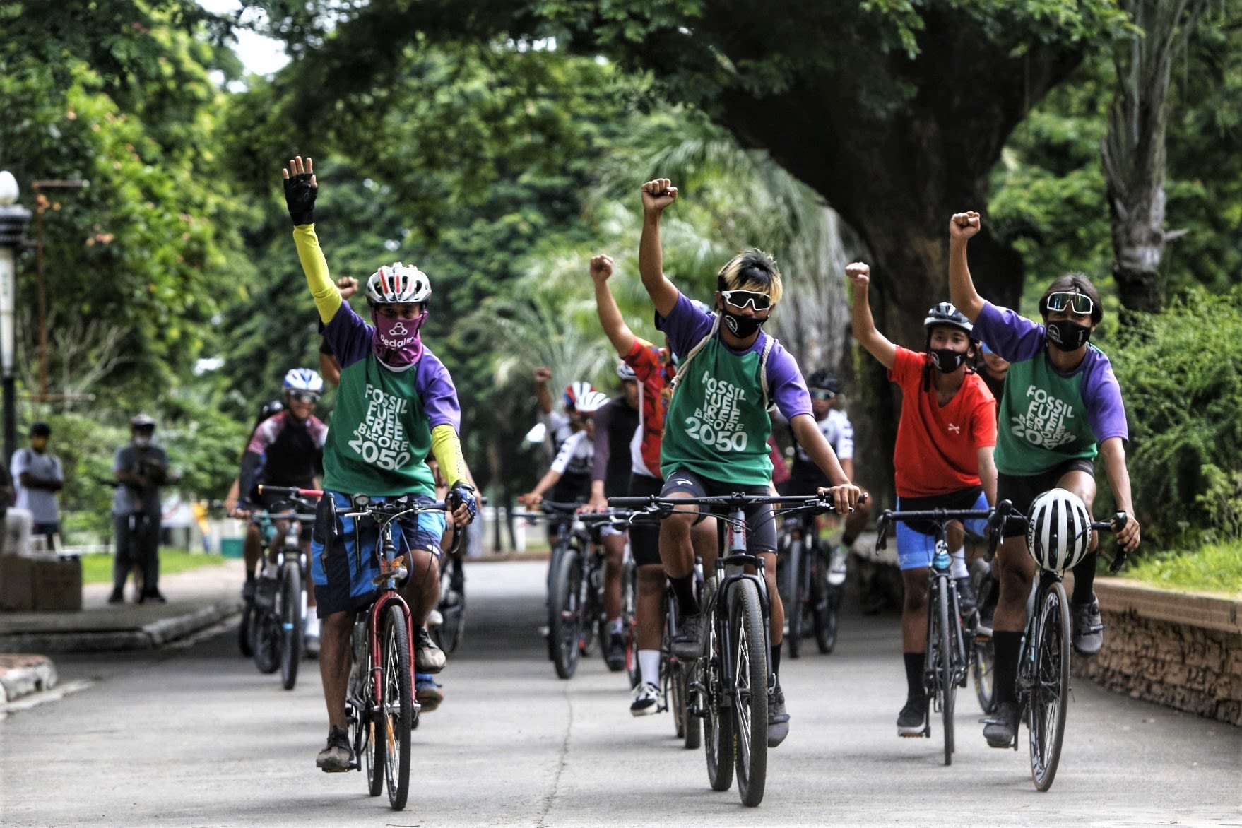 Batangas bikers participate in the protest rally. (Photo by Jimmy A Domingo)
